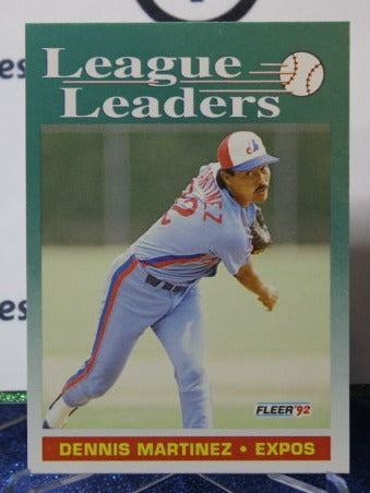 1992 FLEER LEAGUE LEADERS DENNIS MARTINEZ # 695 MONTREAL EXPOS BASEBALL