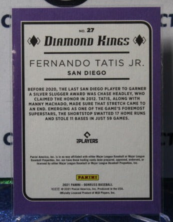 2021 PANINI DONRUSS FERNANDO TATIS JR. # 27 DIAMOND KINGS SAN DIEGO PADRES BASEBALL