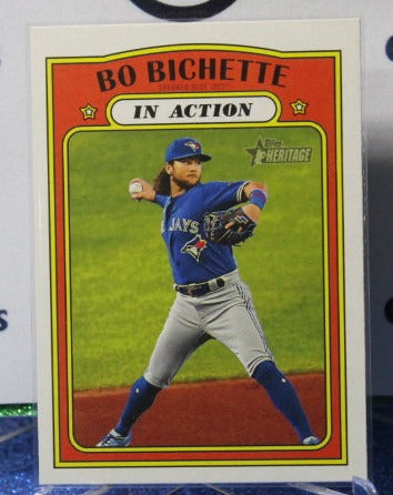 2021 TOPPS HERITAGE BO BICHETTE # 294  IN ACTION TORONTO BLUE JAYS  BASEBALL