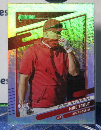 2021 PANINI DONRUSS MIKE TROUT # 170 FOIL /400 LOS ANGELES ANGELS BASEBALL