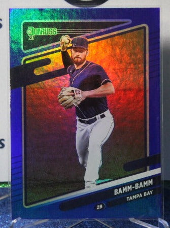 2021 PANINI DONRUSS BAMM-BAMM # 155 BLUE FOIL TAMPA BAY RAYS BASEBALL