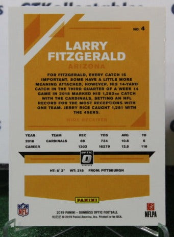 2019 PANINI DONRUS LARRY FITZGERALD # 4 OPTIC FOIL NFL CARDINALS GRIDIRON CARD