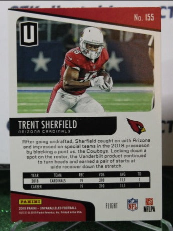 2019 PANINI UNPARALLELED TRENT SHERFIELD # 155 ROOKIE NFL CARDINALS GRIDIRON CARD