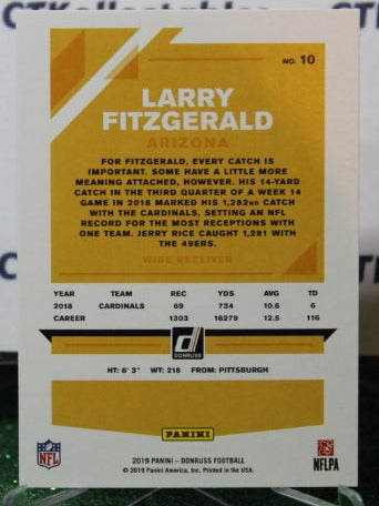 2019 PANINI DONRUS LARRY FITZGERALD # 10 NFL CARDINALS GRIDIRON CARD