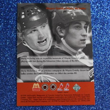 1998 WAYNE GRETZKY # T3  McDONALD'S TEAMMATES  FOIL UPPER DECK OILERS / KINGS /  RANGERS NHL