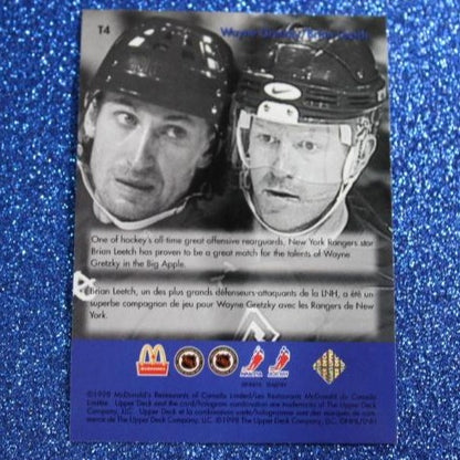 1998 WAYNE GRETZKY # T4  McDONALD'S TEAMMATES  FOIL UPPER DECK OILERS / KINGS /  RANGERS NHL