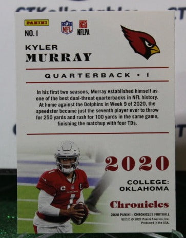 2020 PANINI CHRONICLES KYLER MURRAY # 1  NFL CARDINALS GRIDIRON CARD