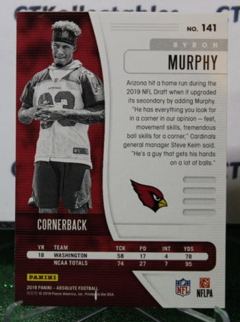 2019 PANINI ABSOLUTE BYRON MURPHY # 141 ROOKIE NFL CARDINALS GRIDIRON CARD