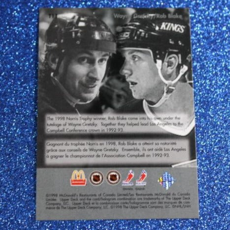 1998 WAYNE GRETZKY # T11  McDONALD'S TEAMMATES  FOIL UPPER DECK OILERS / KINGS /  RANGERS NHL