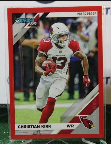 2019 PANINI DONRUSS CHRISTIAN KIRK # 12 RED PRESS PROOF NFL CARDINALS GRIDIRON CARD