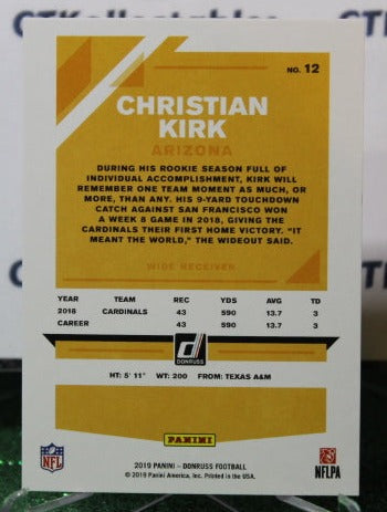 2019 PANINI DONRUSS CHRISTIAN KIRK # 12 RED PRESS PROOF NFL CARDINALS GRIDIRON CARD