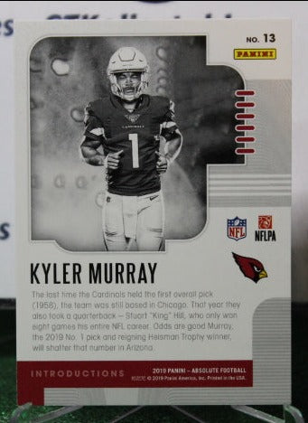 2019 PANINI ABSOLUTE KYLER MURRAY # 13 ROOKIE INTRODUCTIONS NFL CARDINALS GRIDIRON CARD