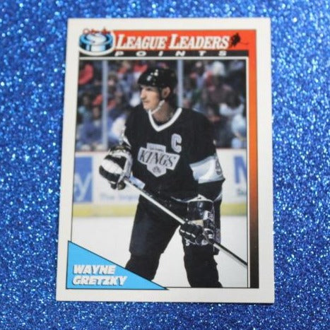 WAYNE GRETZKY # 257 LEAGUE LEADERS 1991 O PEE-CHEE L A KINGS  NHL