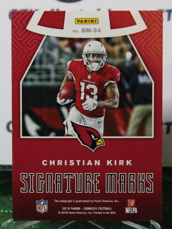2019 PANINI DONRUSS CHRISTIAN KIRK # SM-34 AUTO SIGNATURE MARKS BLUE /50 NFL CARDINALS GRIDIRON CARD