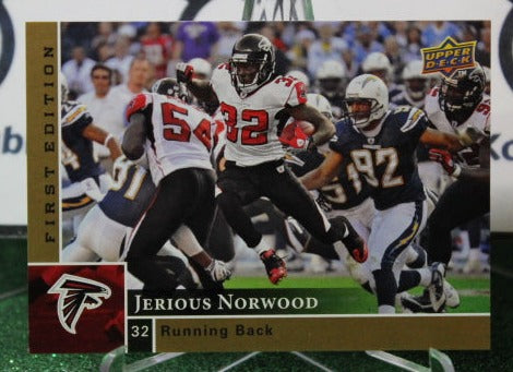 2009 UPPER DECK  JERIOUS NORWOOD # 8 GOLD NFL FALCONS GRIDIRON CARD