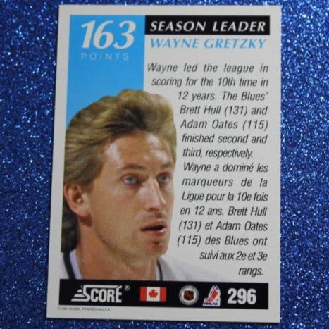 WAYNE GRETZKY # 296 1991 SCORE CANADA L A KINGS  NHL