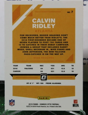 2019 PANINI DONRUSS OPTIC CALVIN RIDLEY # 7 FOIL NFL FALCONS GRIDIRON CARD