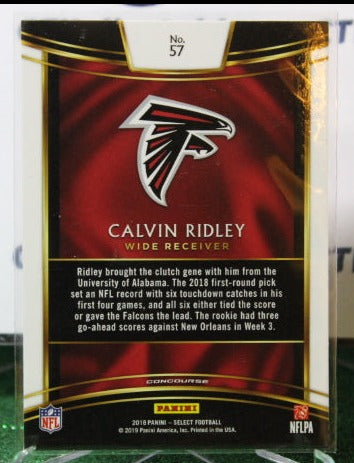 2018 PANINI SELECT CALVIN RIDLEY # 57 ROOKIE FOIL NFL FALCONS GRIDIRON CARD