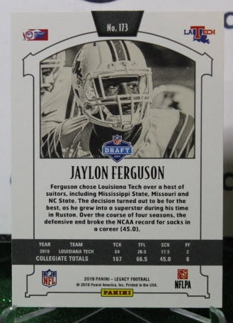 2019 PANINI LEGACY JAYLON FERGUSON # 173 DRAFT ROOKIE NFL RAVENS GRIDIRON CARD