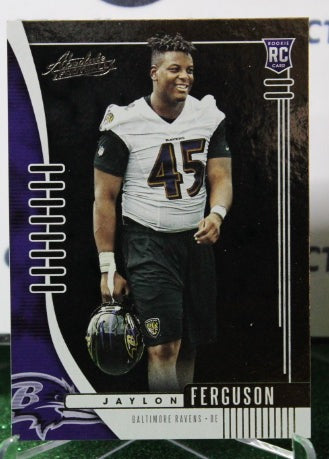 2019 PANINI ABSOLUTE JAYLON FERGUSON # 142 ROOKIE FOIL NFL RAVENS GRIDIRON CARD