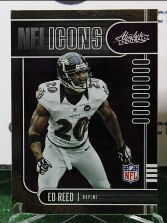 2019 PANINI ABSOLUTE ED REED # 19 NFL ICONS RAVENS GRIDIRON CARD