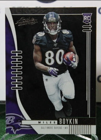 2019 PANINI ABSOLUTE MILES BOYKIN # 129 ROOKIE FOIL NFL RAVENS GRIDIRON CARD