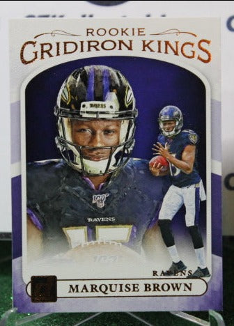 2019 PANINI DONRUSS MARQUISE BROWN # RGK-11 ROOKIE GRIDIRON KINGS NFL RAVENS GRIDIRON CARD