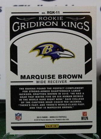 2019 PANINI DONRUSS MARQUISE BROWN # RGK-11 ROOKIE GRIDIRON KINGS NFL RAVENS GRIDIRON CARD