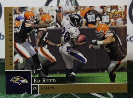 2009 UPPER DECK ED REED # 11 GOLD NFL RAVENS GRIDIRON CARD