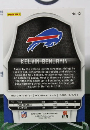 2018 PANINI CERTIFIED KELVIN BENJAMIN # 12  NFL BUFFALO BILLS GRIDIRON CARD
