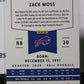 2020 PANINI CHRONICLES ZACK MOSS # PA-26 ROOKIE  NFL BUFFALO BILLS GRIDIRON CARD