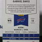 2020 PANINI CHRONICLES GABRIEL DAVIS # PA-28 SILVER ROOKIE NFL BUFFALO BILLS GRIDIRON CARD