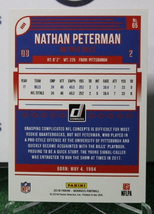 2018 PANINI DONRUSS NATHAN PETERMAN # 65  NFL BUFFALO BILLS GRIDIRON CARD
