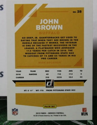 2019 PANINI DONRUSS JOHN BROWN # 164 RED PRESS PROOF NFL BUFFALO BILLS GRIDIRON CARD