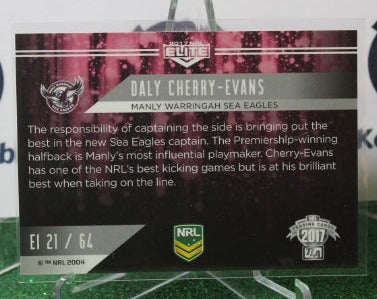 2017 NRL ELITE DALY CHERRY-EVANS # EI 21/64 ELITE IMPACT MANLY SEA EAGLES