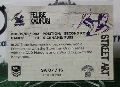 2020 NRL TRADERS FELISE KAUFUSI # SA 07/16 STREET ART  MELBOURNE STORM