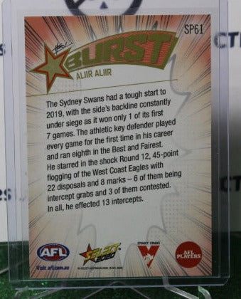 2020 SELECT  AFL ALIIR ALIIR # SP61 STAR BURST SYDNEY SWANS