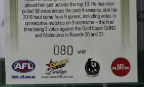 2020 SELECT PRESTIGE AFL ADAM TRELOAR # BVG11 BROWNLOW VOTE GETTERS 080/80 COLLINGWOOD