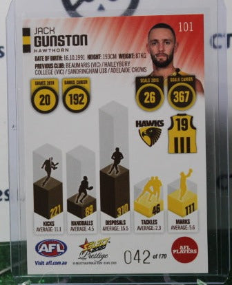 2020 SELECT  AFL PRESTIGE JACK GUNSTON # 101 RED 042/170 HAWTHORN HAWKS