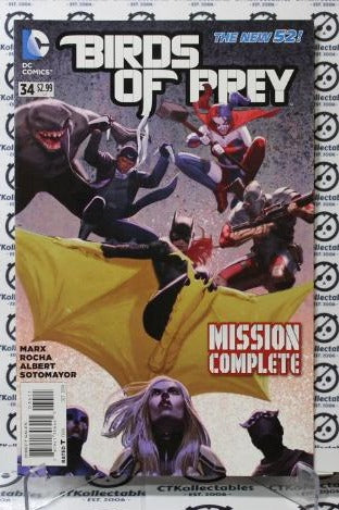 BIRDS OF PREY # 34 COLLECTABLE COMIC BOOK DC 2014 MISSION COMPLETE