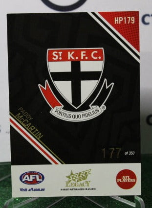 2018 SELECT  AFL LEGACY PADDY McCARTIN # HP179  ST. KILDA SAINTS 177/350