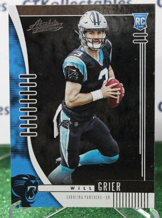 2019 PANINI ABSOLUTE WILL GRIER # 140  ROOKIE NFL CAROLINA PANTHERS GRIDIRON CARD