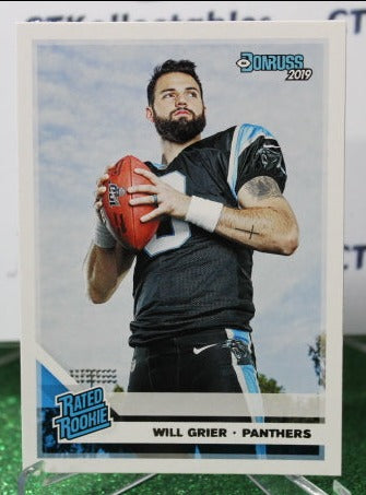 2019 PANINI DONRUSS WILL GRIER # 305 RATED  ROOKIE NFL CAROLINA PANTHERS GRIDIRON CARD