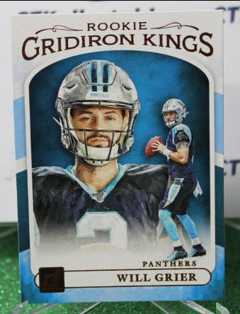 2019 PANINI DONRUSS WILL GRIER # RGK-5 CANVAS  ROOKIE GRIDIRON KINGS NFL CAROLINA PANTHERS GRIDIRON CARD