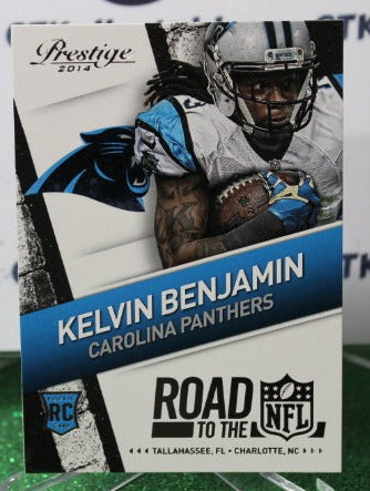 2014 PANINI PRESTIGE KELVIN BENJAMIN # 9 ROOKIE ROAD TO THE NFL CAROLINA PANTHERS GRIDIRON CARD