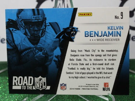 2014 PANINI PRESTIGE KELVIN BENJAMIN # 9 ROOKIE ROAD TO THE NFL CAROLINA PANTHERS GRIDIRON CARD