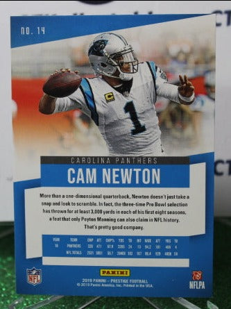 2019 PANINI PRESTIGE CAM NEWTON # 14  NFL CAROLINA PANTHERS GRIDIRON CARD