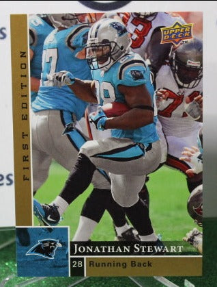 2009 UPPER DECK JONATHAN STEWART # 24 GOLD  NFL CAROLINA PANTHERS GRIDIRON CARD