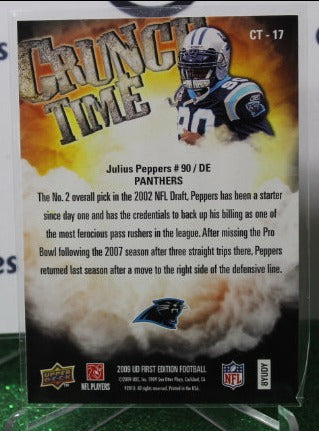 2009 UPPER DECK JULIUS PEPPERS # CT-17 CRUNCH TIME  NFL CAROLINA PANTHERS GRIDIRON CARD