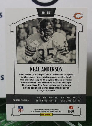 2019 PANINI LEGACY NEAL ANDERSON # 117 LEGENDS NFL CHICAGO BEARS GRIDIRON CARD
